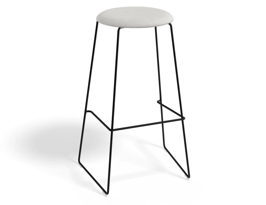 Hugo Barstool 75cm Black Frame Light Grey