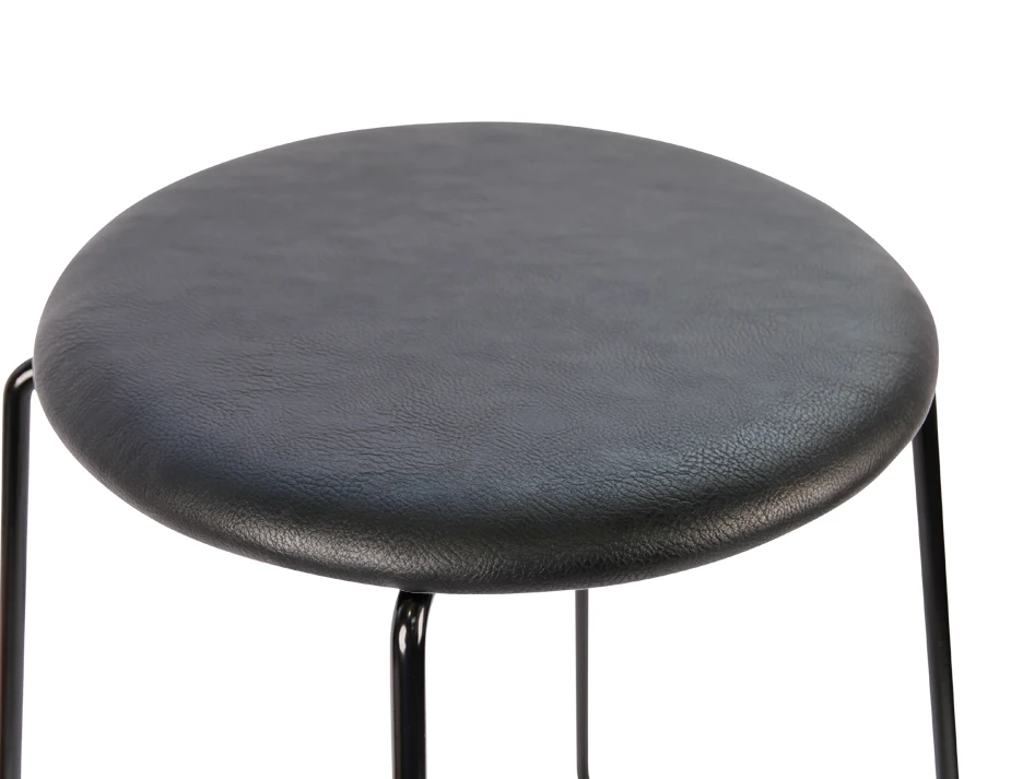 Hugo Stool Black Seat Black Frame