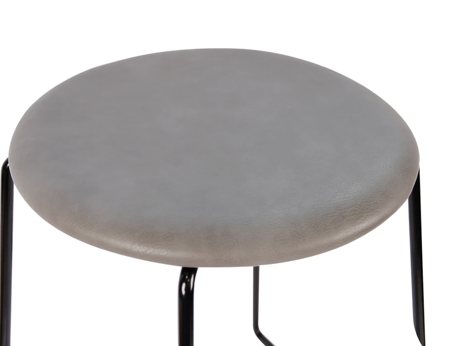 Hugo Stool Grey Seat Black Frame
