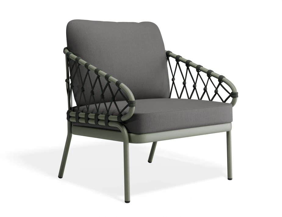 Kara Loungechair Green Darkgreycushion