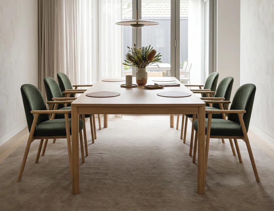 Green Lina Fabric Dining Chair