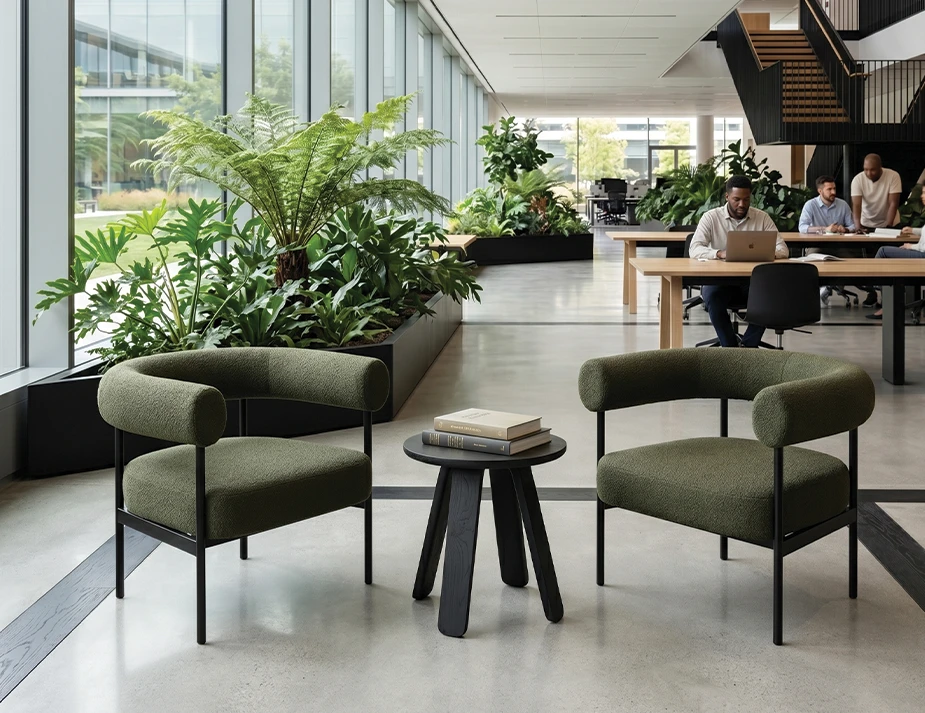 Marlowe Lounge Green Black Frame Lifestyle