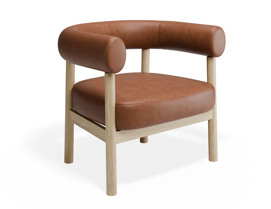 Marlowe Loungechair Oak Brandy