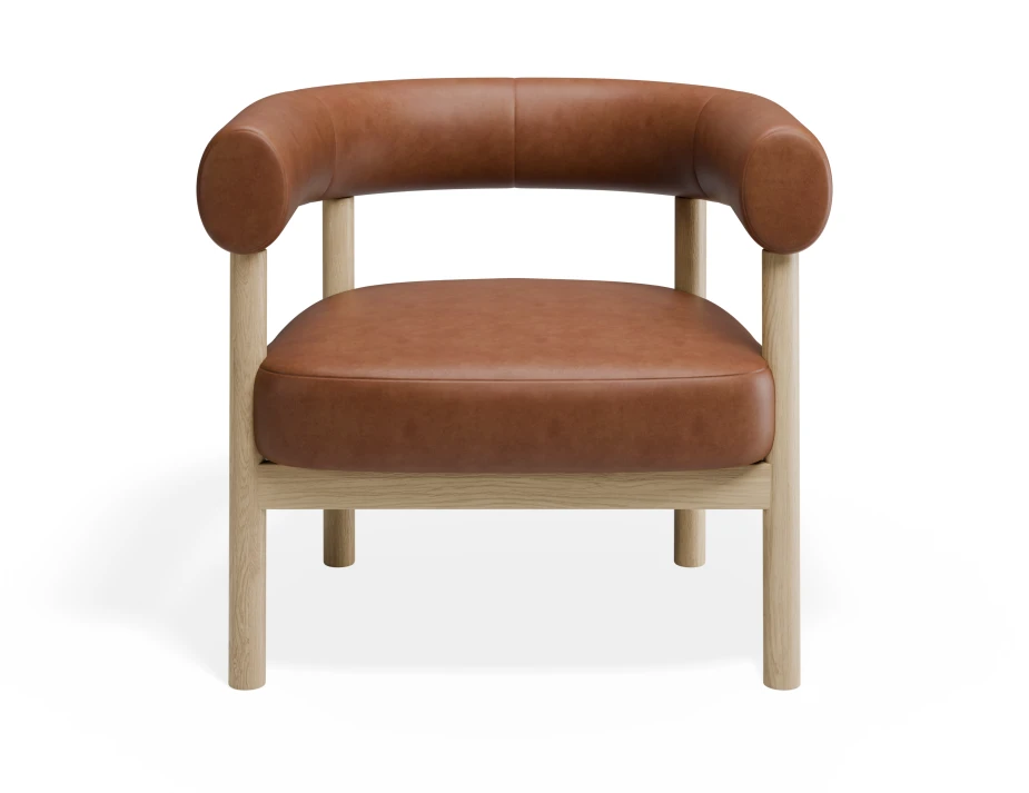 Marlowe Loungechair Oak Brandy