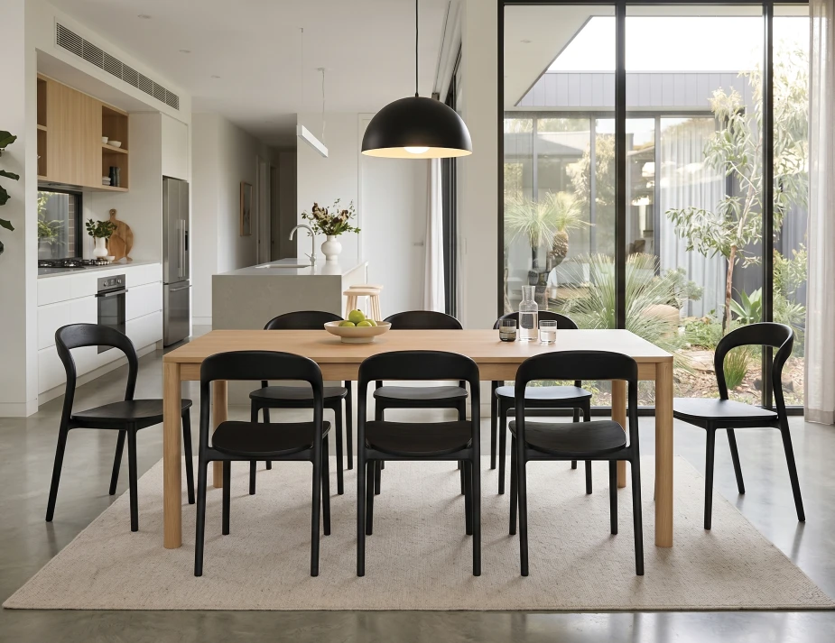 Nordica 200 Table Black Mia Chairs