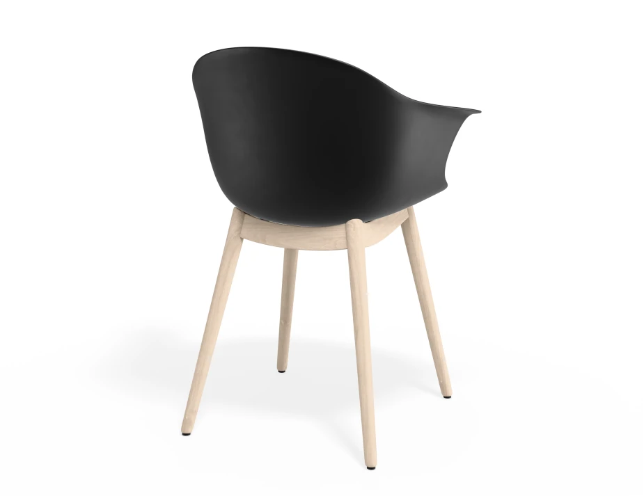 Pebble Armchair Blackseat Beechbase