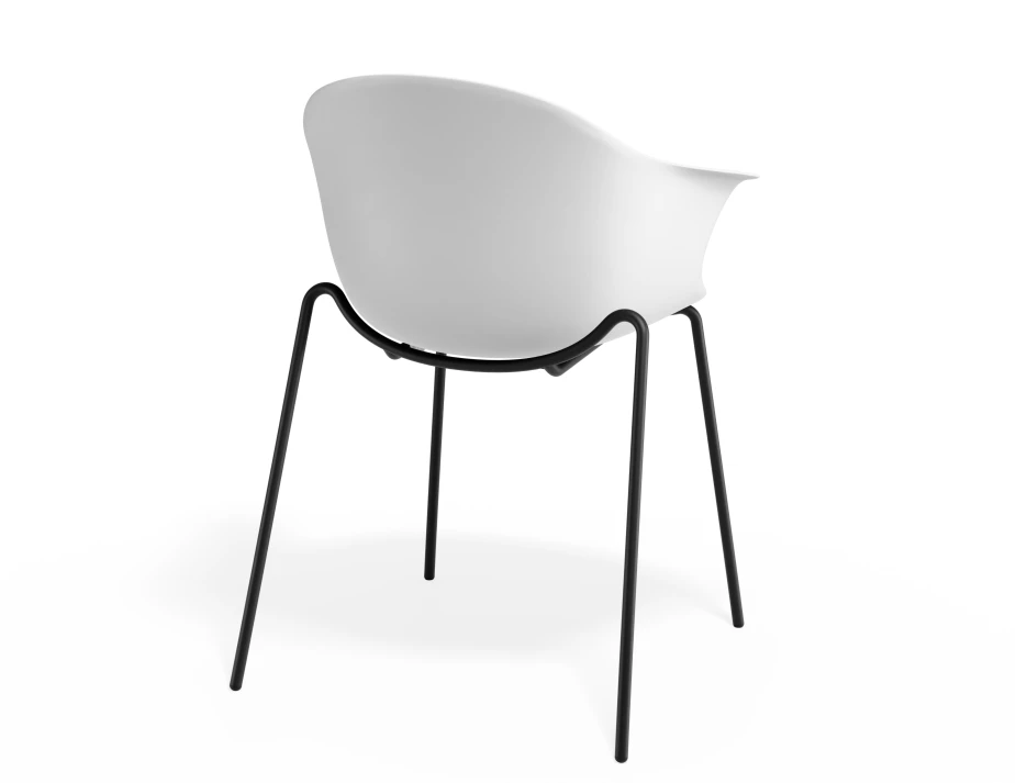 Pebble Armchair Whiteseat 4postblack
