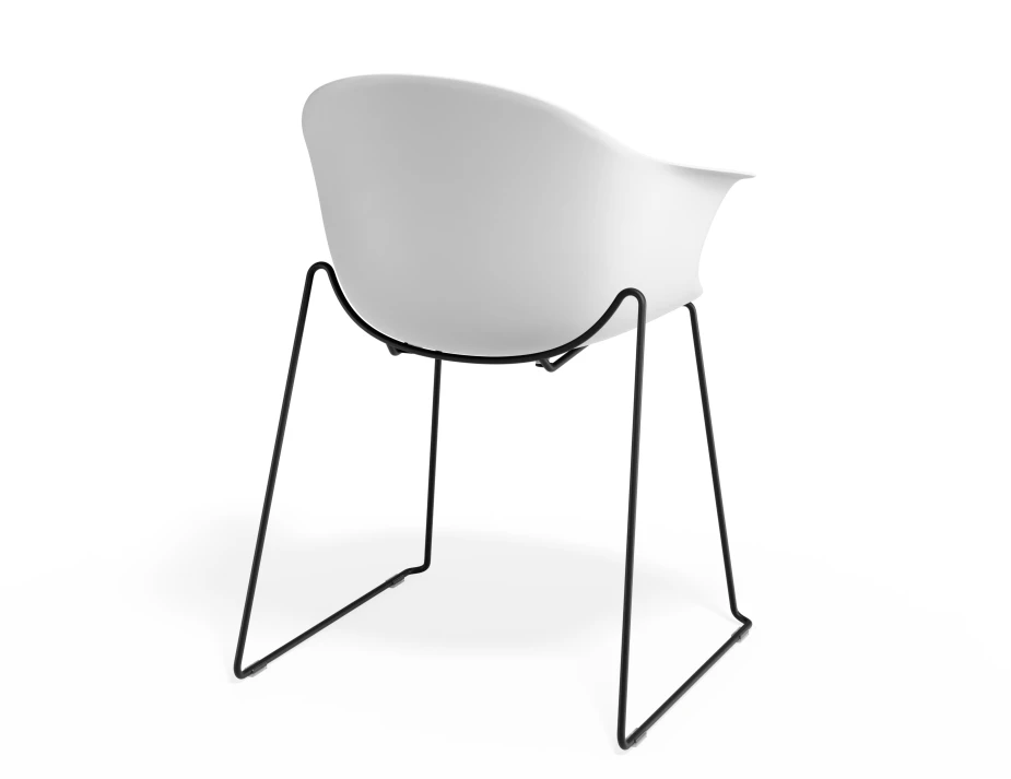Pebble Armchair Whiteseat Sledblack
