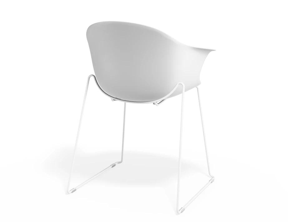 Pebble Armchair Whiteseat Sledwhite