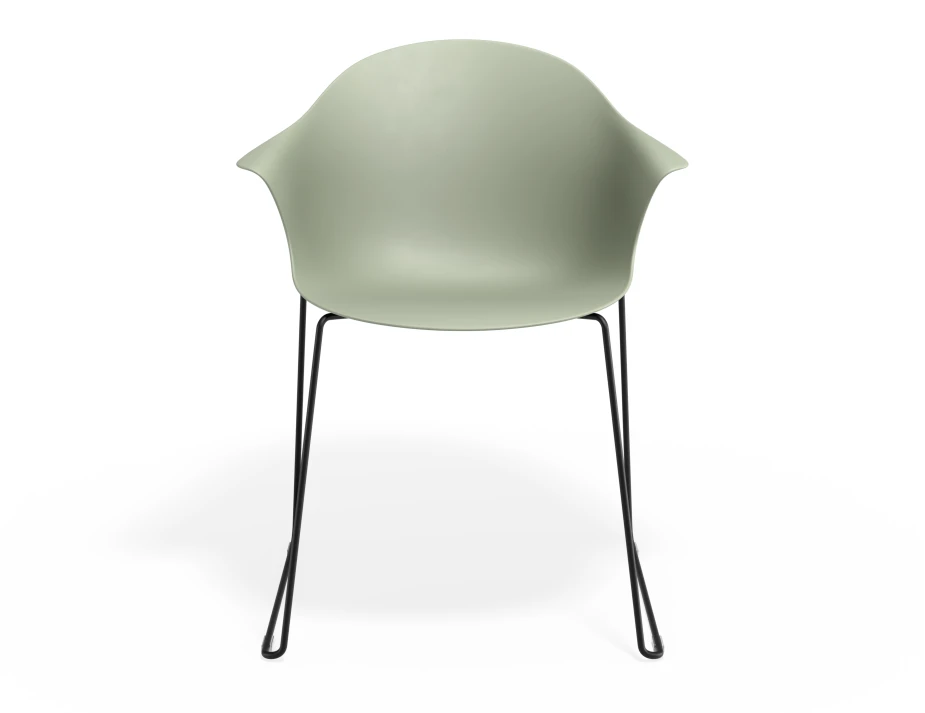Pebble Armchair Greenseat Sledblack
