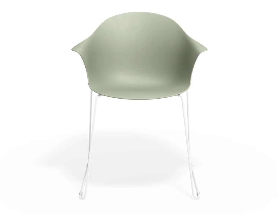 Pebble Armchair Greenseat Sledwhite