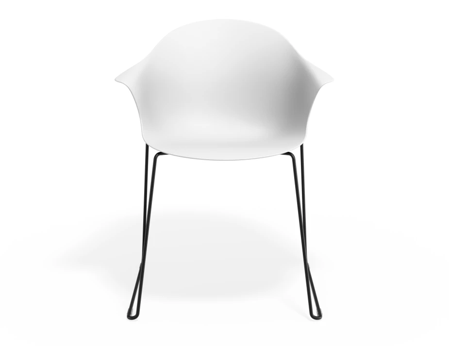 Pebble Armchair Whiteseat Sledblack