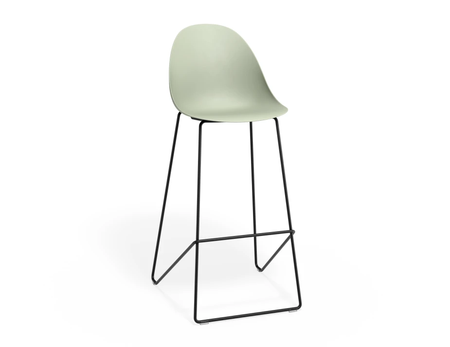Pebble Barstool Greenseat Blackframe