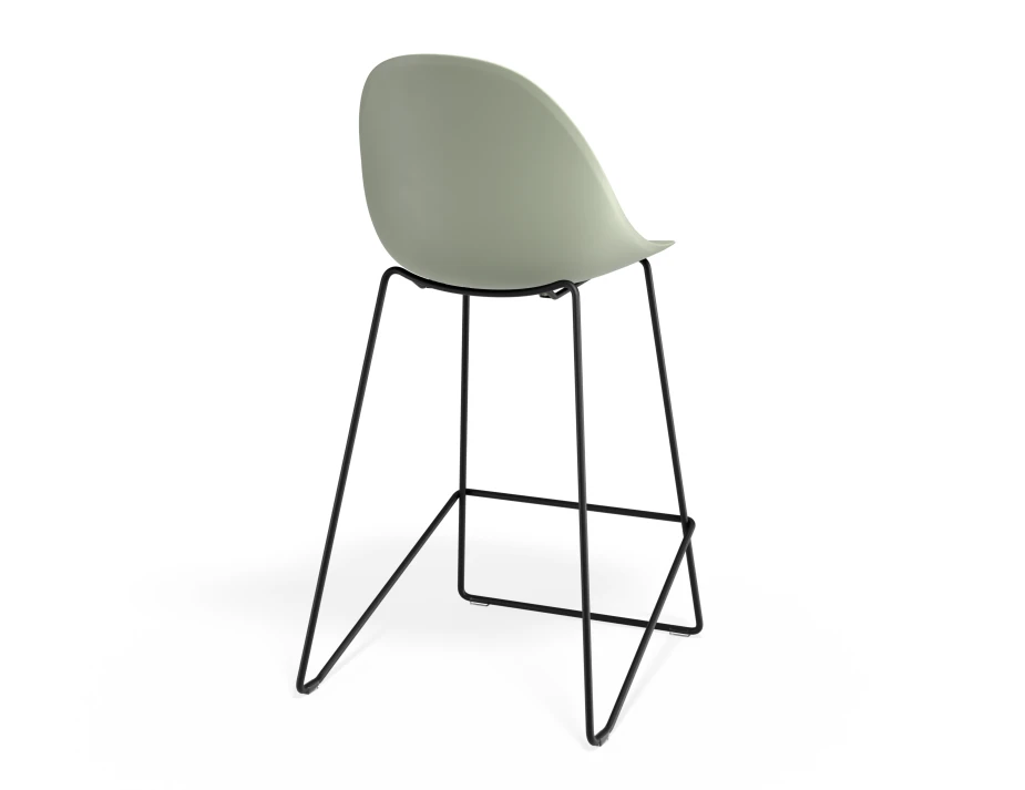 Pebble Kitchenstool Greenseat Blackframe