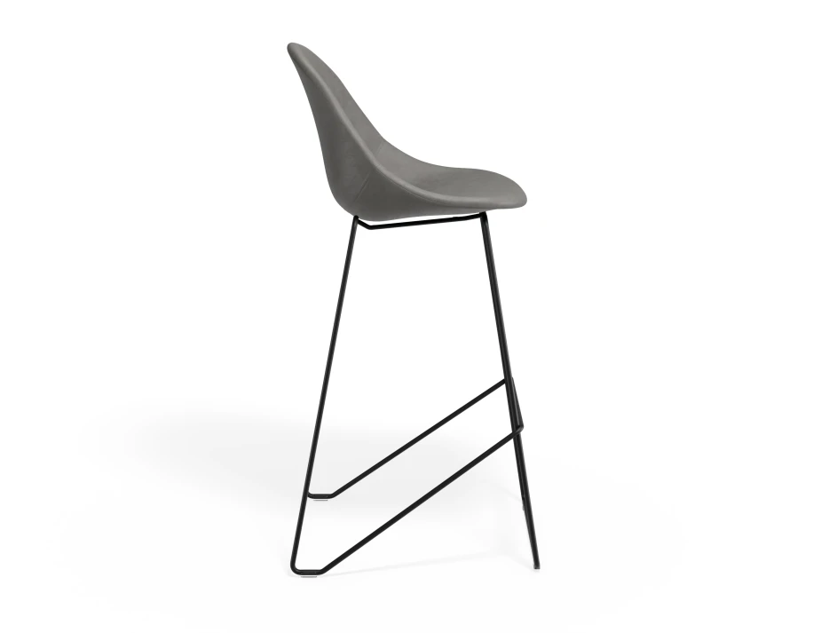 Pebble Barstool Greypuseat Blackframe