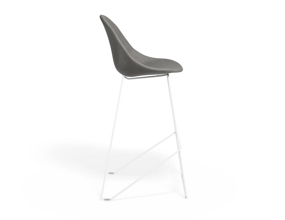 Pebble Barstool Greypuseat Whiteframe