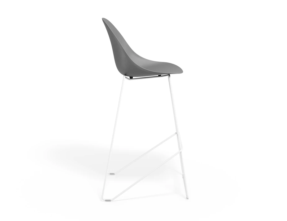 Pebble Barstool Greyseatv2 Whiteframe