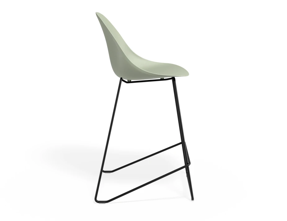 Pebble Kitchenstool Greenseat Blackframe