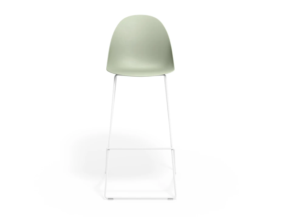 Pebble Barstool Greenseat Whiteframe