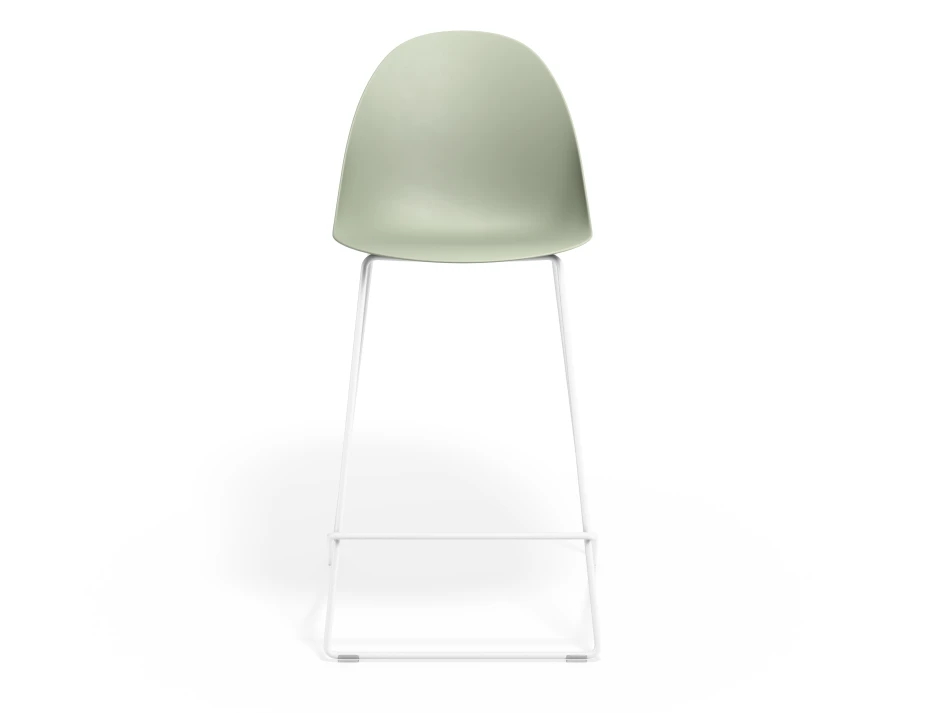Pebble Kitchenstool Greenseat Whiteframe
