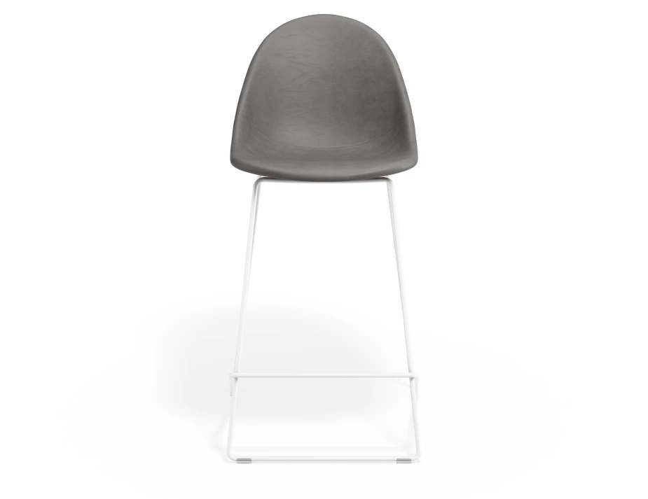 Pebble Kitchenstool Greypuseat Whiteframe