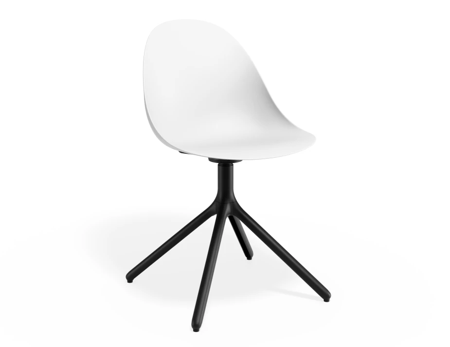 Pebble Chair Whiteseat Swivelbase