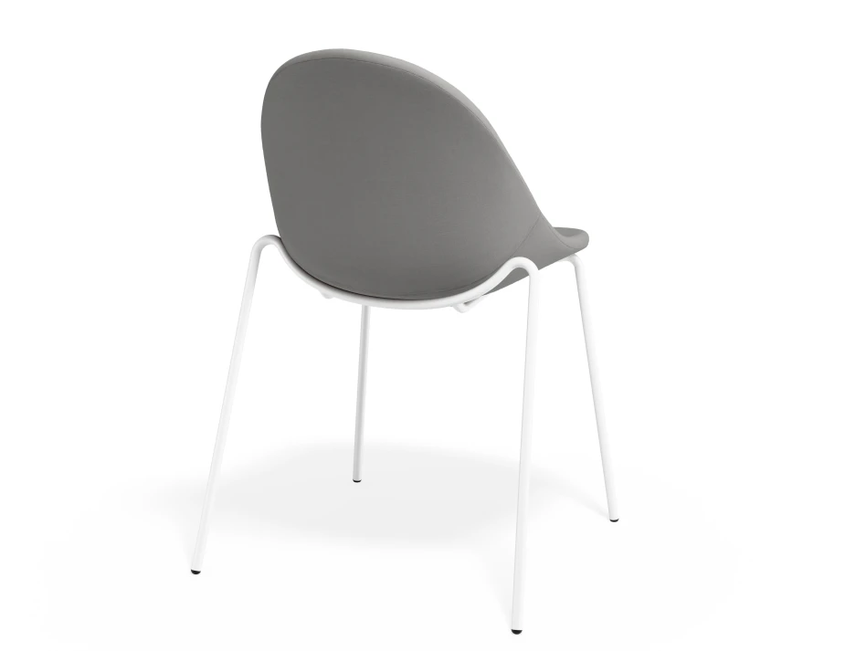 Pebble Chair Cloudgreyfabricseat 4postwhite