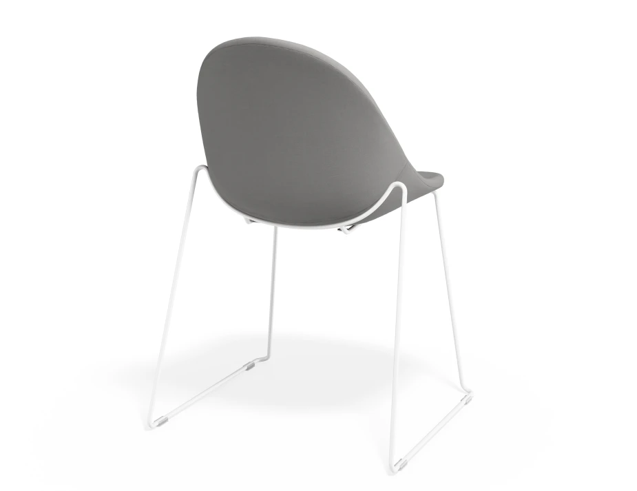 Pebble Chair Cloudgreyfabricseat Sledwhite