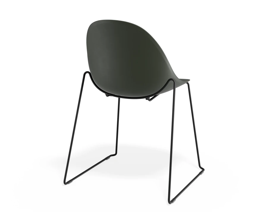 Pebble Chair Oliveseat Sledblack