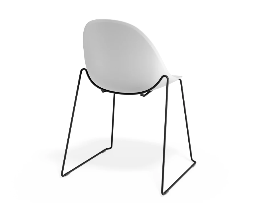 Pebble Chair Whiteseat Sledblack