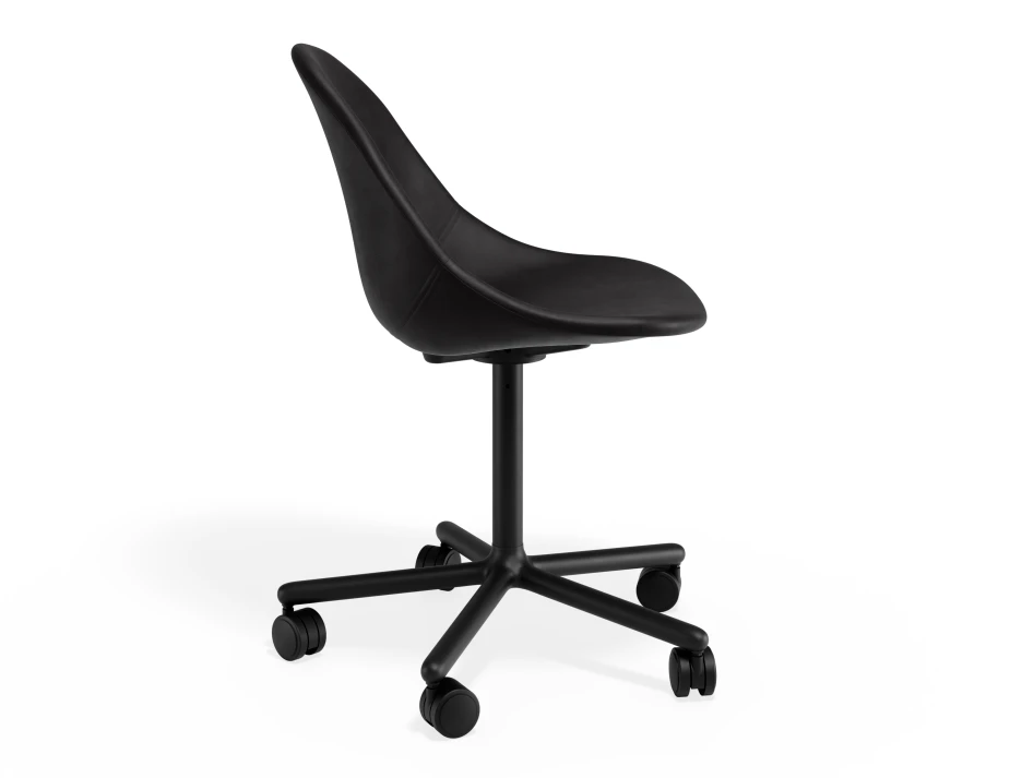 Pebble Chair Blackpuseat Swivelcastors