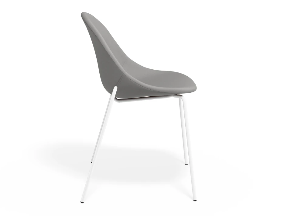 Pebble Chair Cloudgreyfabricseat 4postwhite
