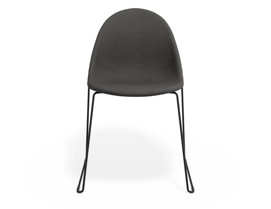 Pebble Chair Greyfabricseat Sledblack