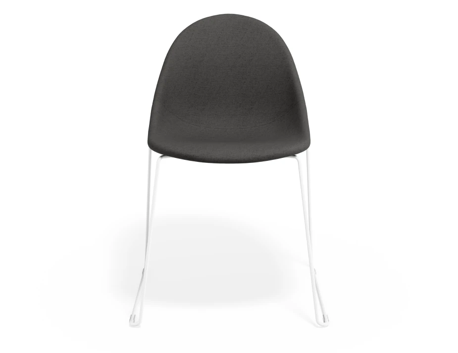 Pebble Chair Greyfabricseat Sledwhite