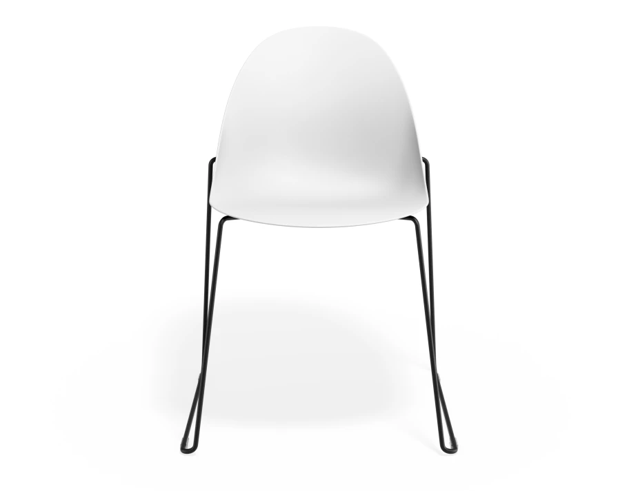 Pebble Chair Whiteseat Sledblack