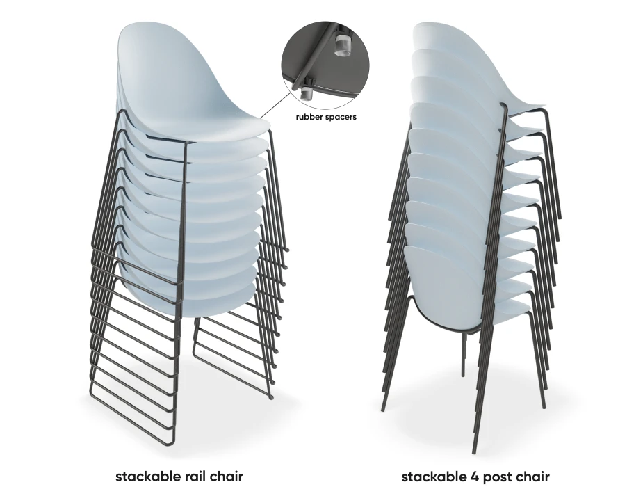 Pebble Rail Chair Blue 10 Stack