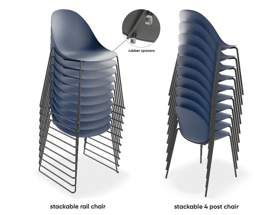 Pebble Rail Chair Navy 10 Stack