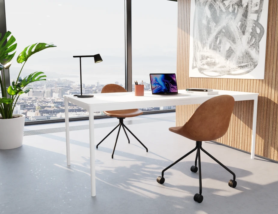 Pebble Swivel Chairs Brown Leather Angle