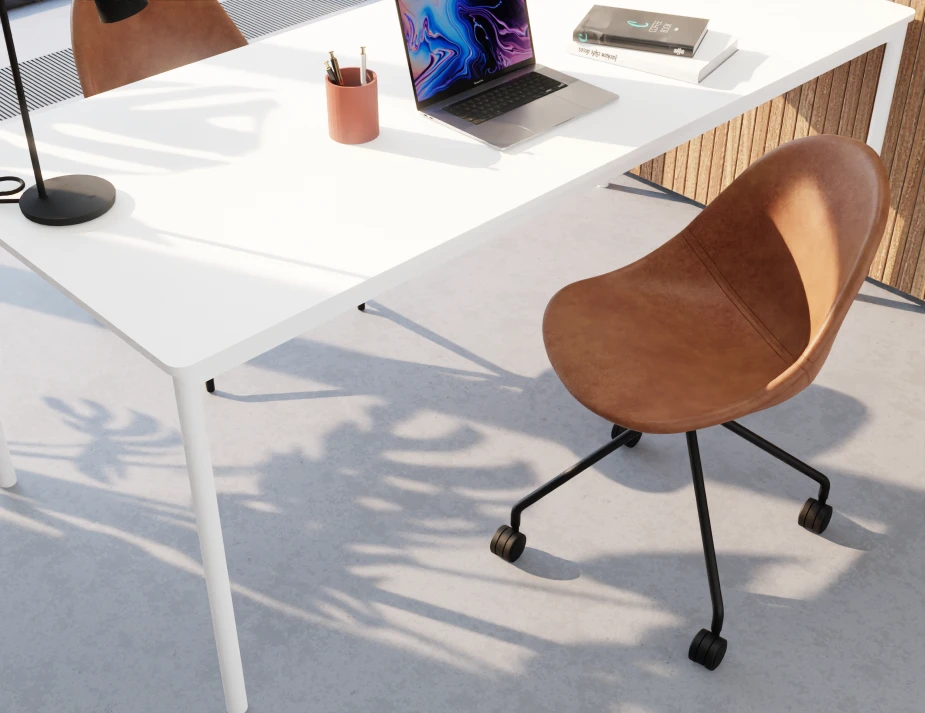 Pebble Swivel Chairs Brown Leather Angle