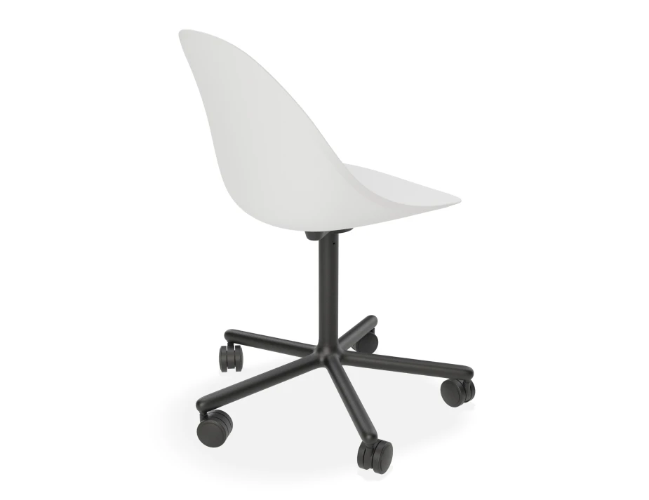 White Swivel Castor Pebble Back