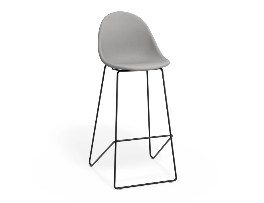 Pebble Barstool Cloudgreyfabricseat Blackframe