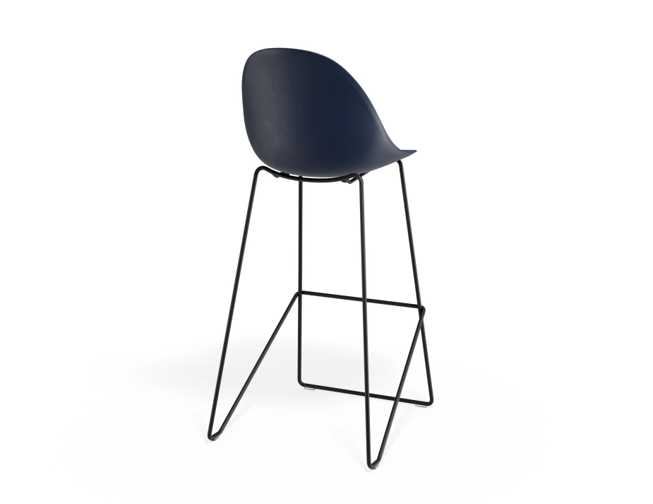 Pebble Barstool Navyseat Blackframe