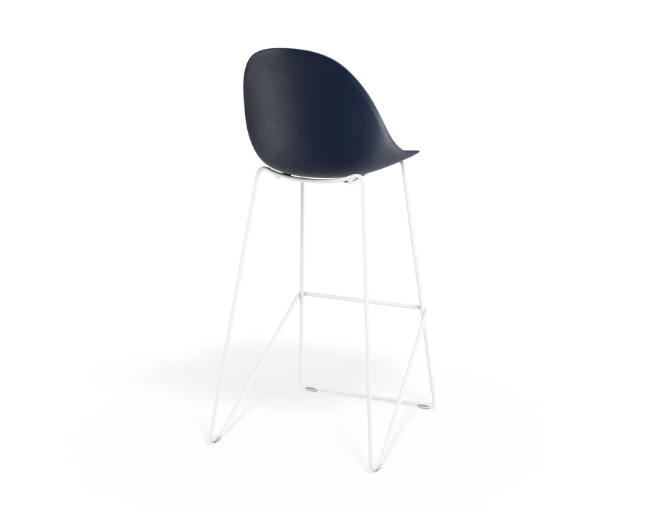 Pebble Barstool Navyseat Whiteframe