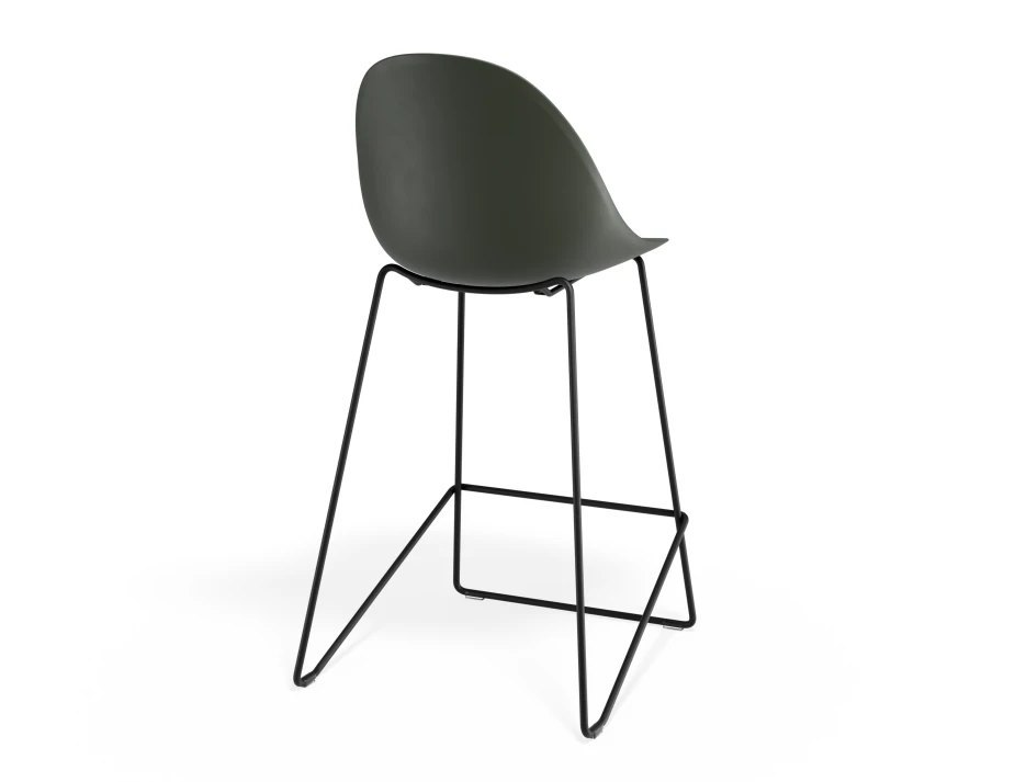 Pebble Kitchenstool Oliveseat Blackframe