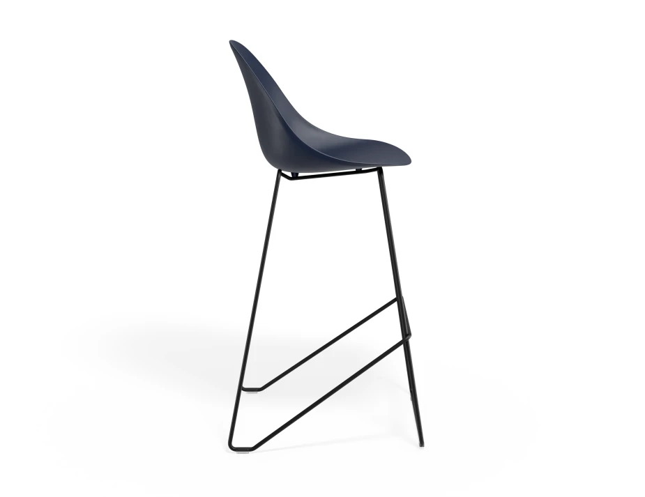 Pebble Barstool Navyseat Blackframe
