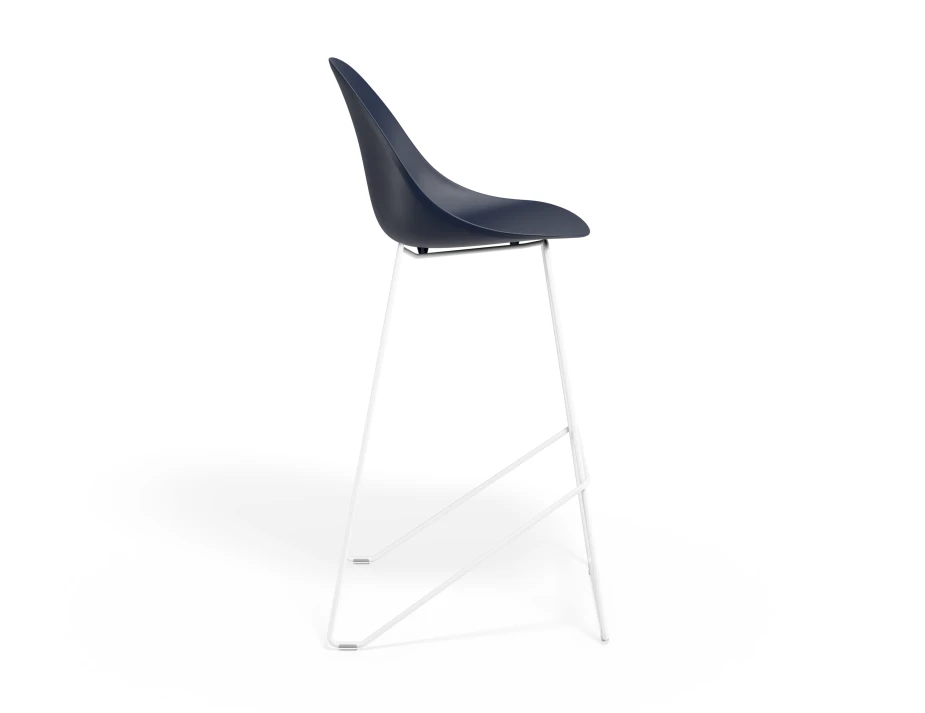 Pebble Barstool Navyseat Whiteframe