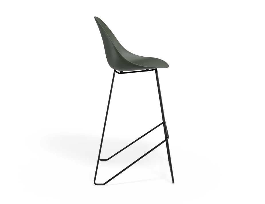 Pebble Barstool Oliveseat Blackframe