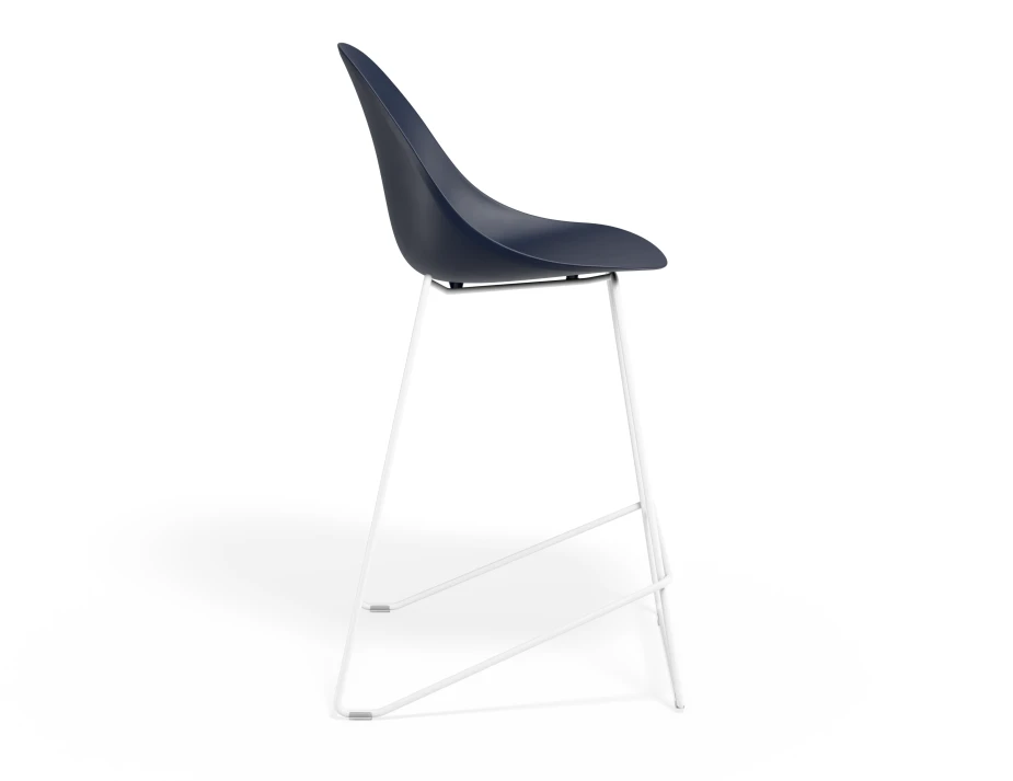 Pebble Kitchenstool Navyseat Whiteframe