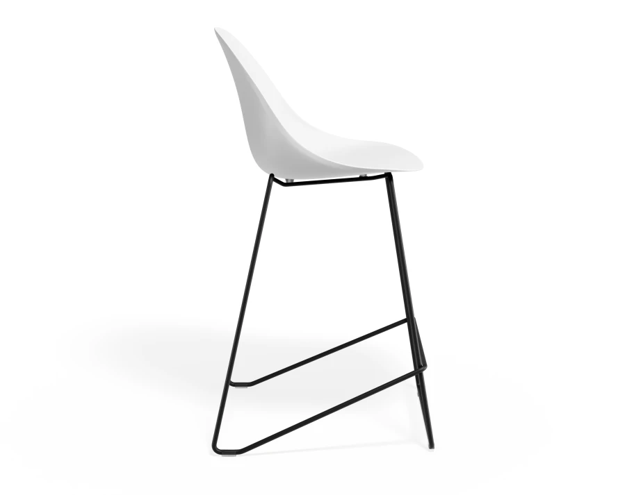 Pebble Kitchenstool Whiteseat Blackframe
