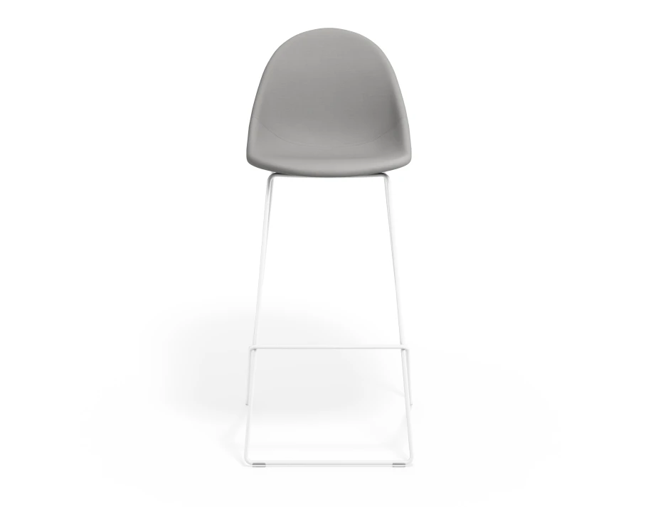 Pebble Barstool Cloudgreyfabricseat Whiteframe
